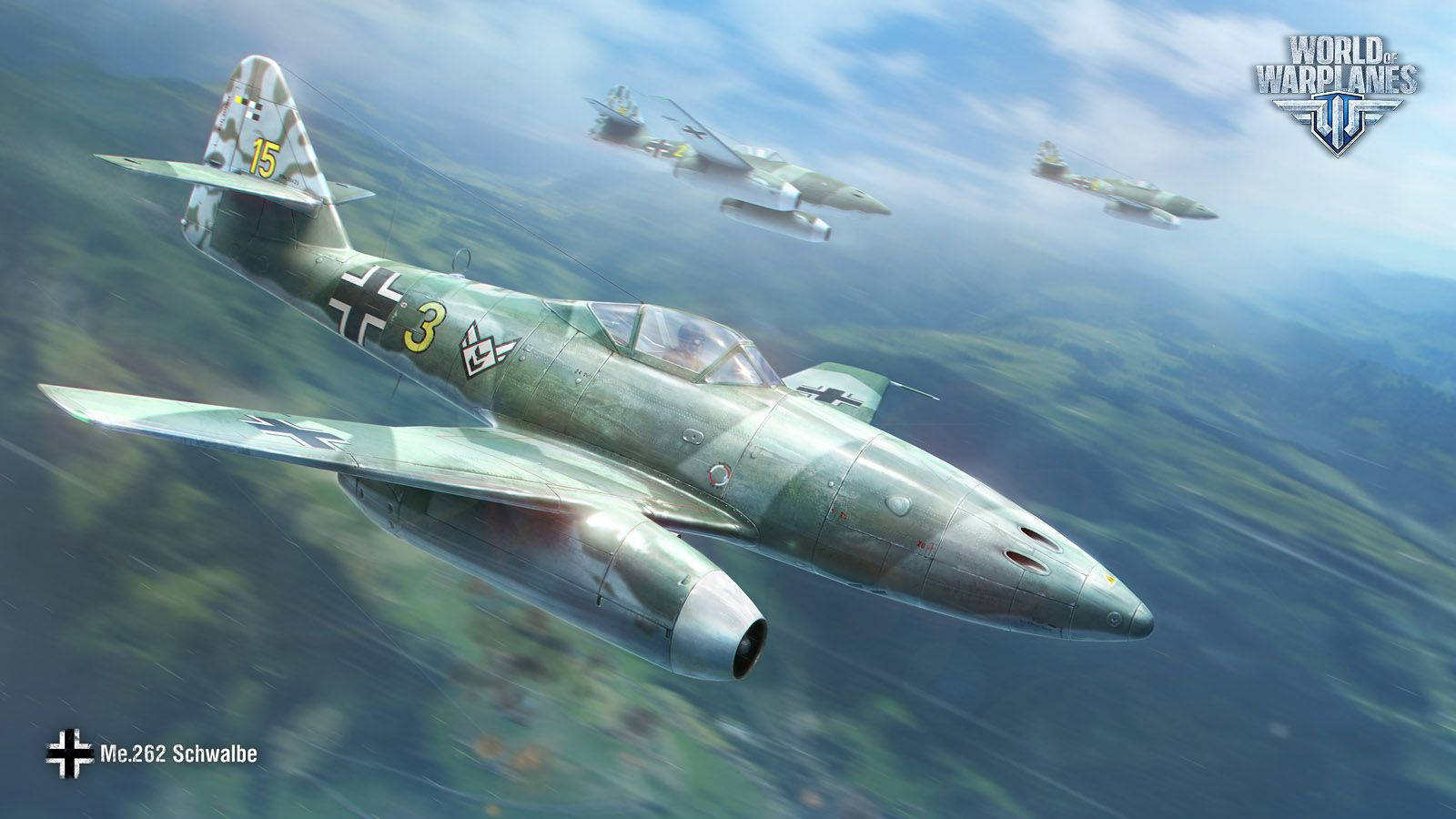 German Ww2 Fighters Soaring Over The Mountains Wallpaper