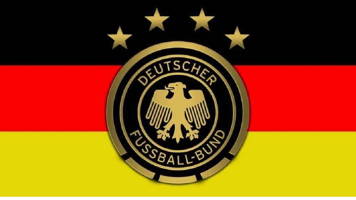 Germany National Football Team Lined Up In Action Wallpaper