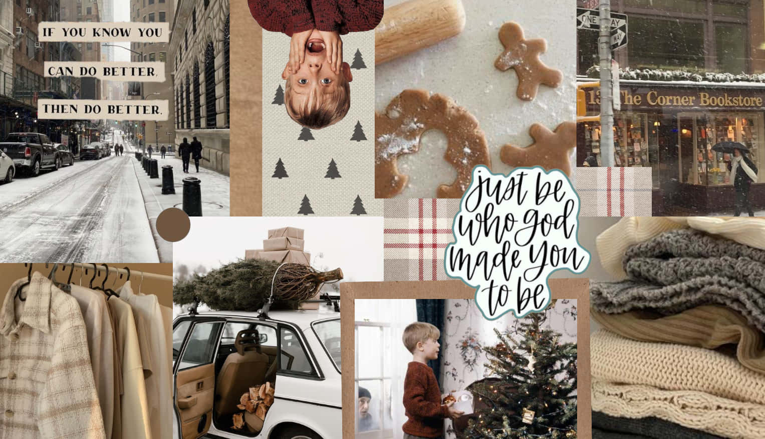 Get Festive This Christmas With A Christmas Collage Laptop Wallpaper