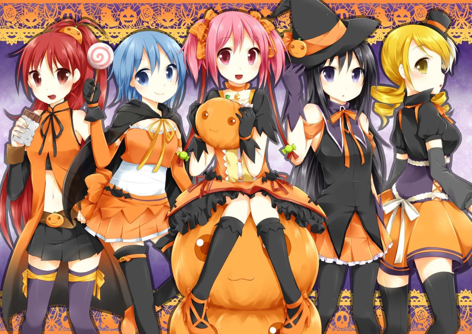 Get Ready For Halloween With This Adorable Anime Girl! Wallpaper