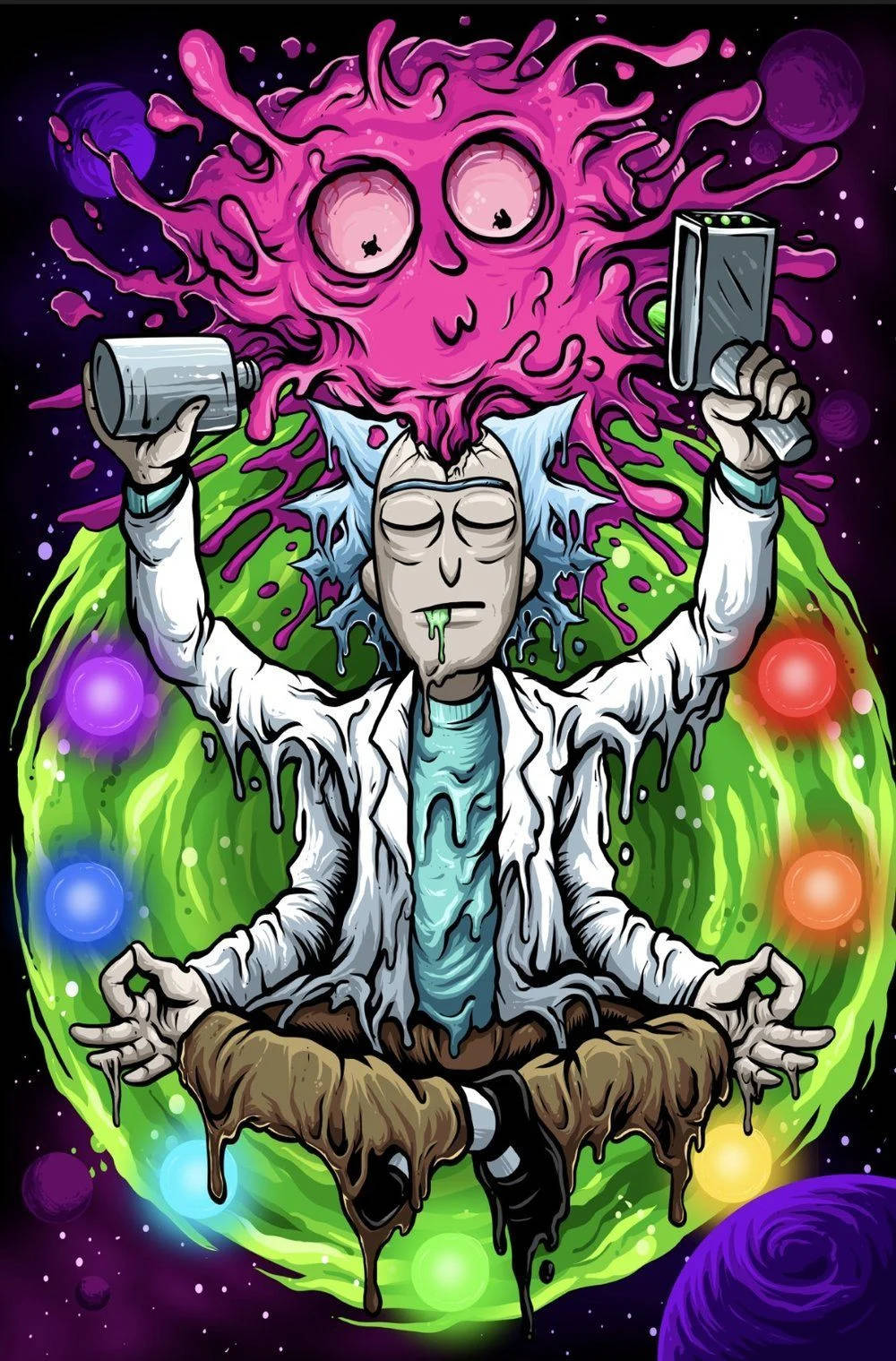 Get Ready To Take Off With Rick And Morty Weed Wallpaper