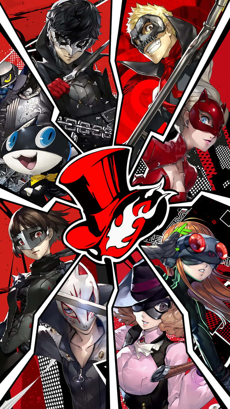 Get Ready To Take On The World With Your Trusty Persona 5 Iphone. Wallpaper