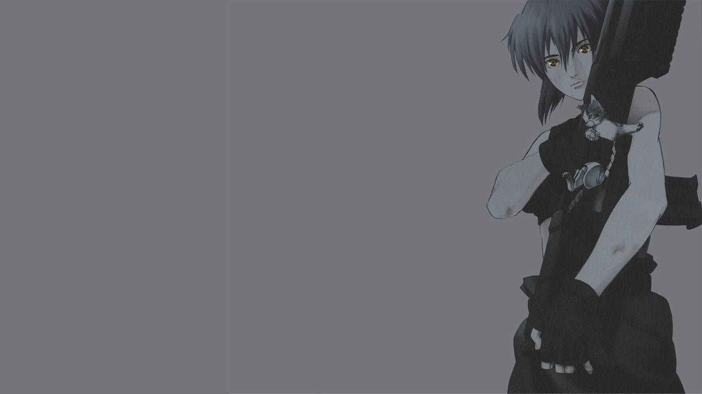 Ghost In The Shell Monochrome Background Wallpaper