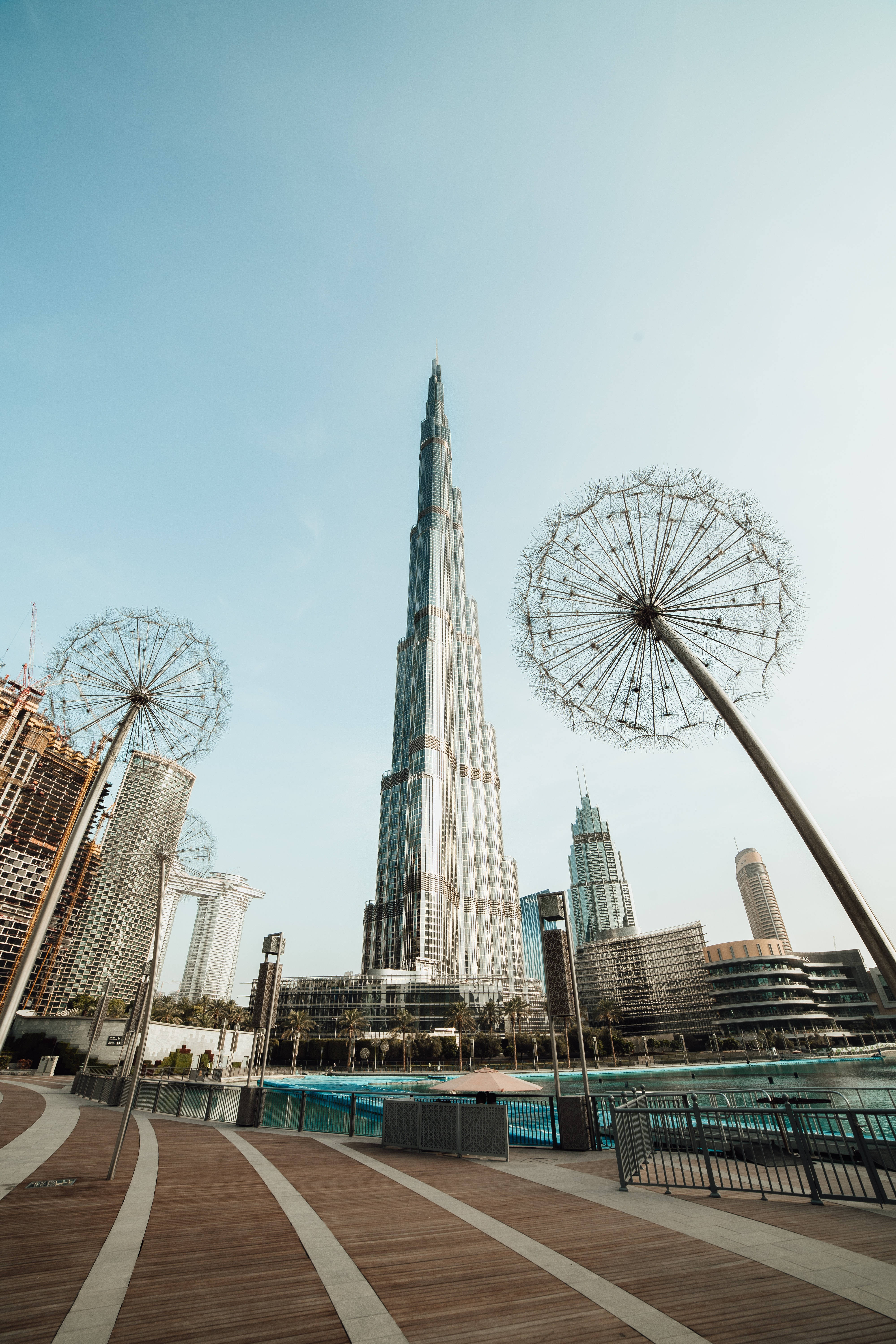 Giant Dandelions At Burj Khalifa Wallpaper