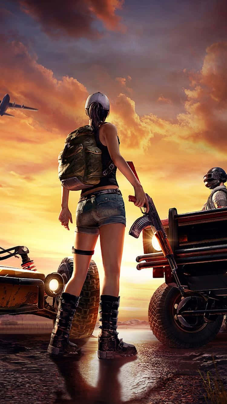 Girl Character Looking Up Pubg Iphone Wallpaper