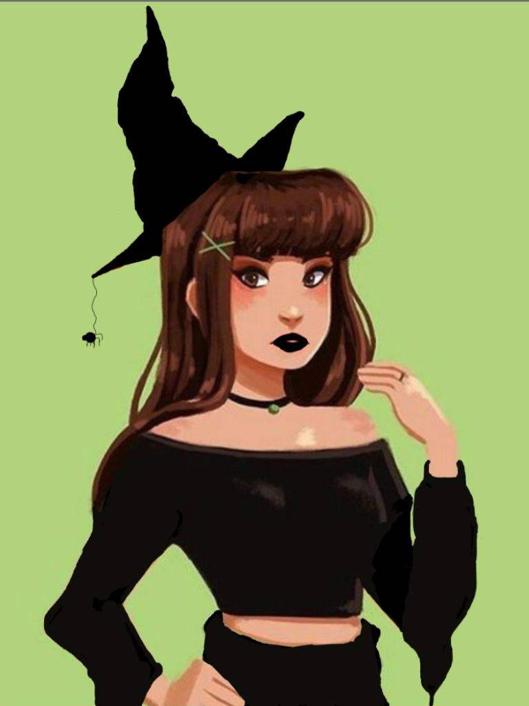 Girl In Black Outfit Halloween Pfp Wallpaper