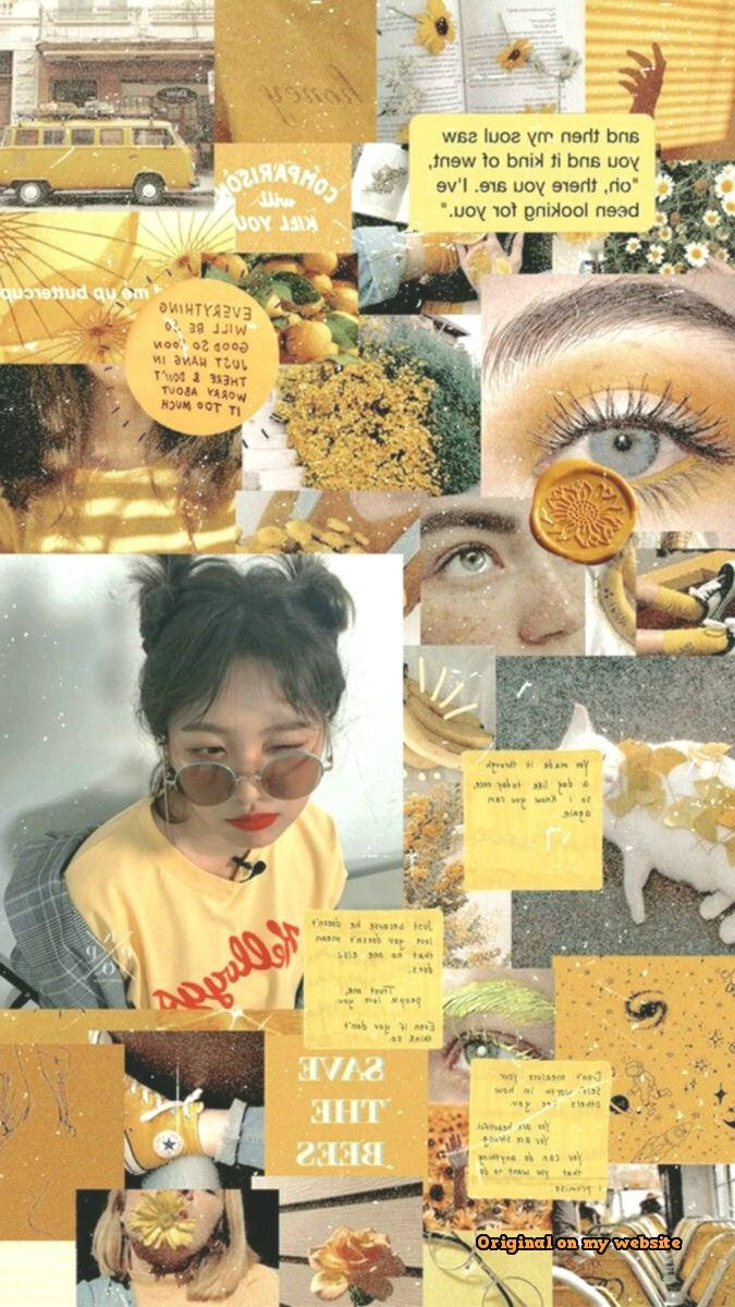 Girl In Yellow Aesthetic Collage Wallpaper