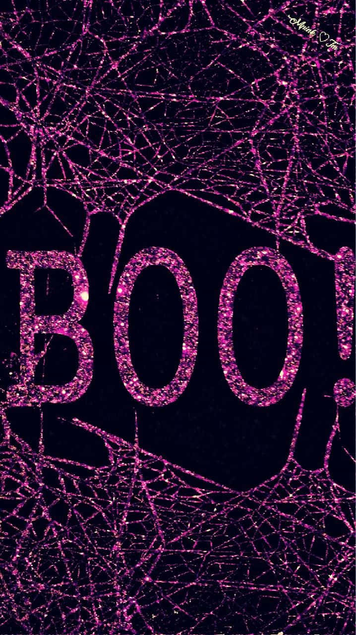 Girly Halloween Glittery Boo Wallpaper