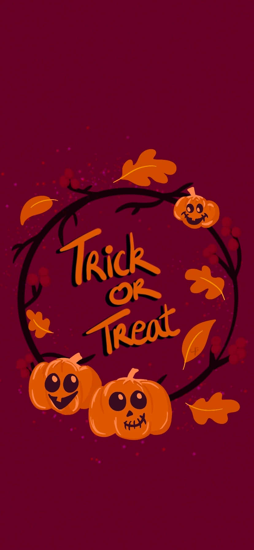 Girly Halloween Maroon Pumpkin Wallpaper