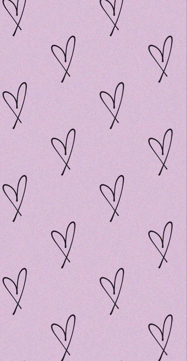 Girly Phone Heart Scribbles Wallpaper