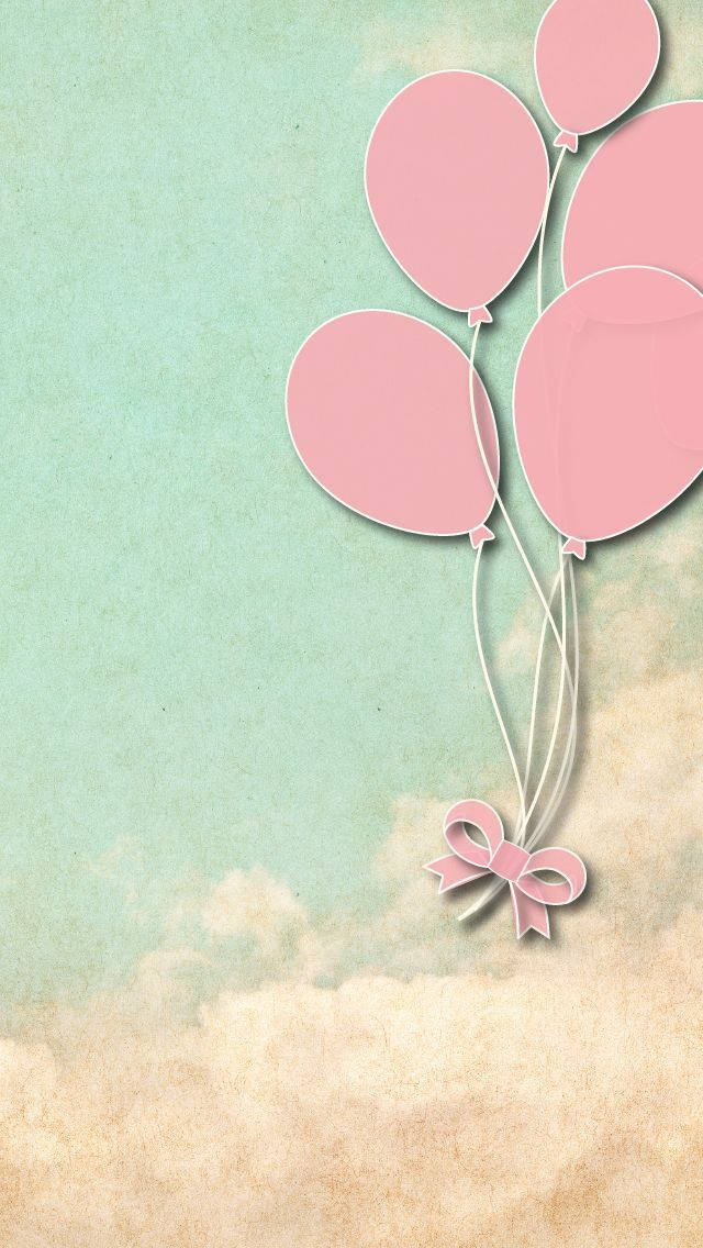 Girly Phone Pink Balloons Wallpaper