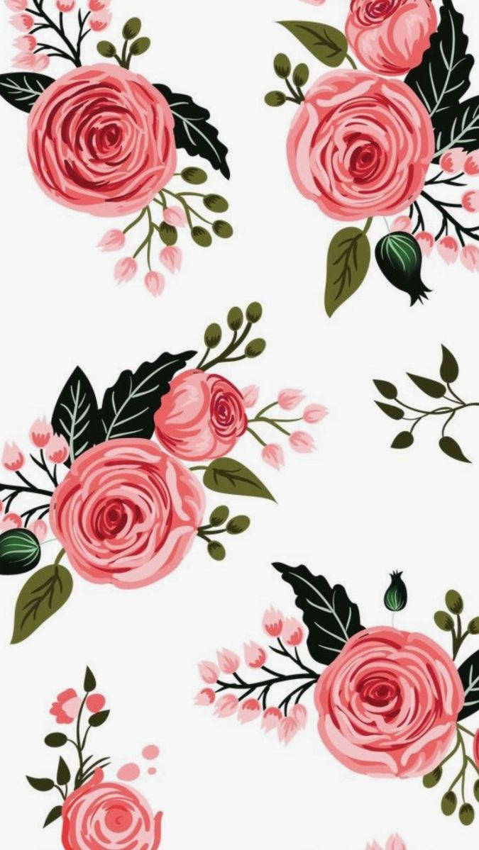 Girly Phone Pink Roses Wallpaper