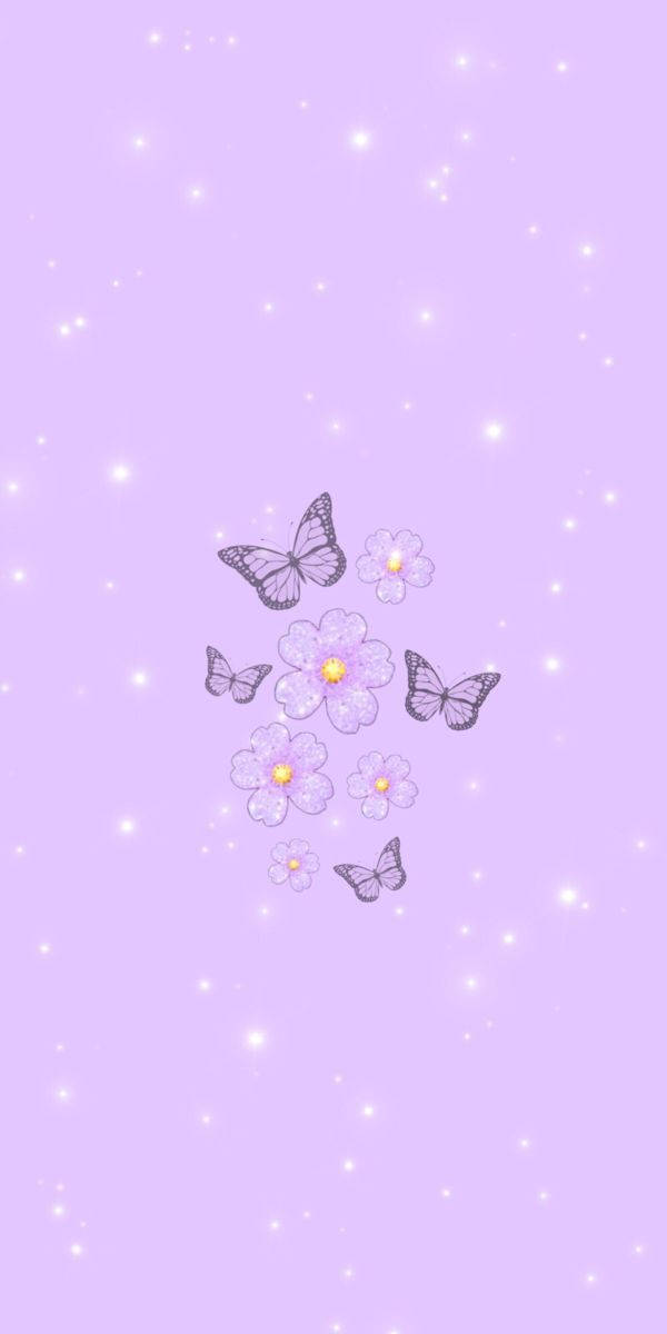 Girly Phone Purple Butterflies Wallpaper