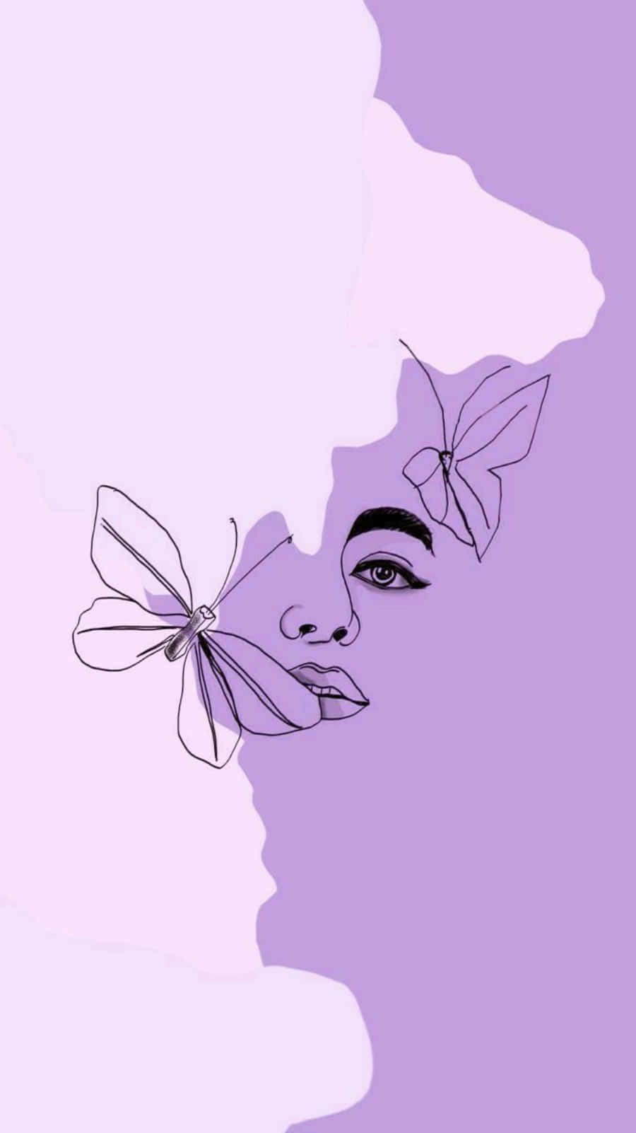Girly Tumblr Face And Butterflies Wallpaper