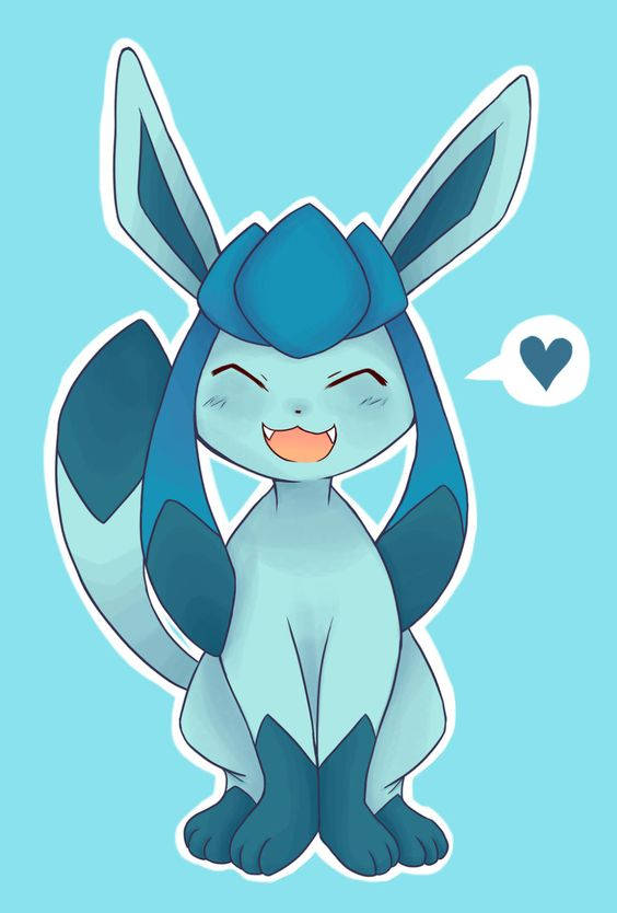 Glaceon With Heart Fanart Wallpaper