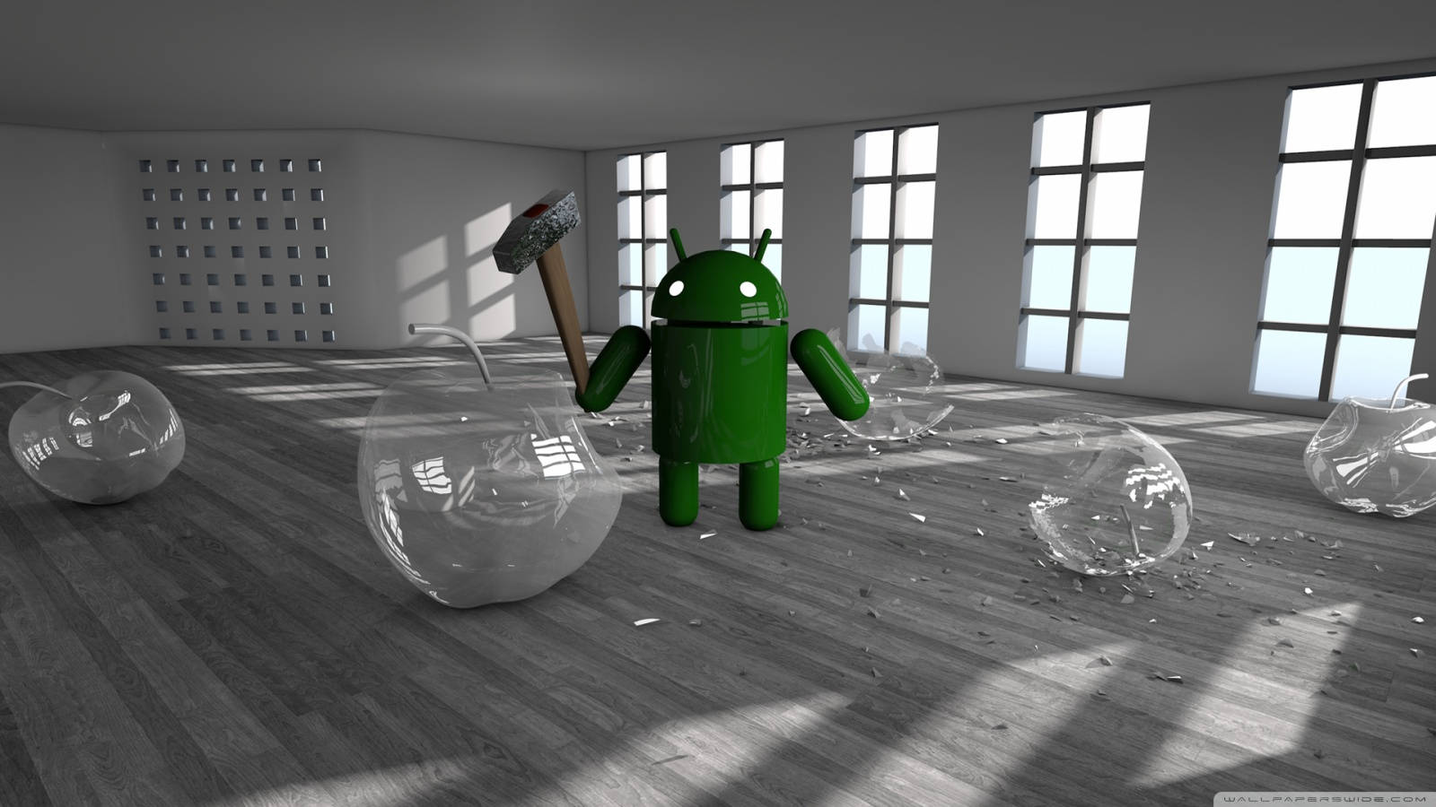 Glass Android Robot Wallpaper