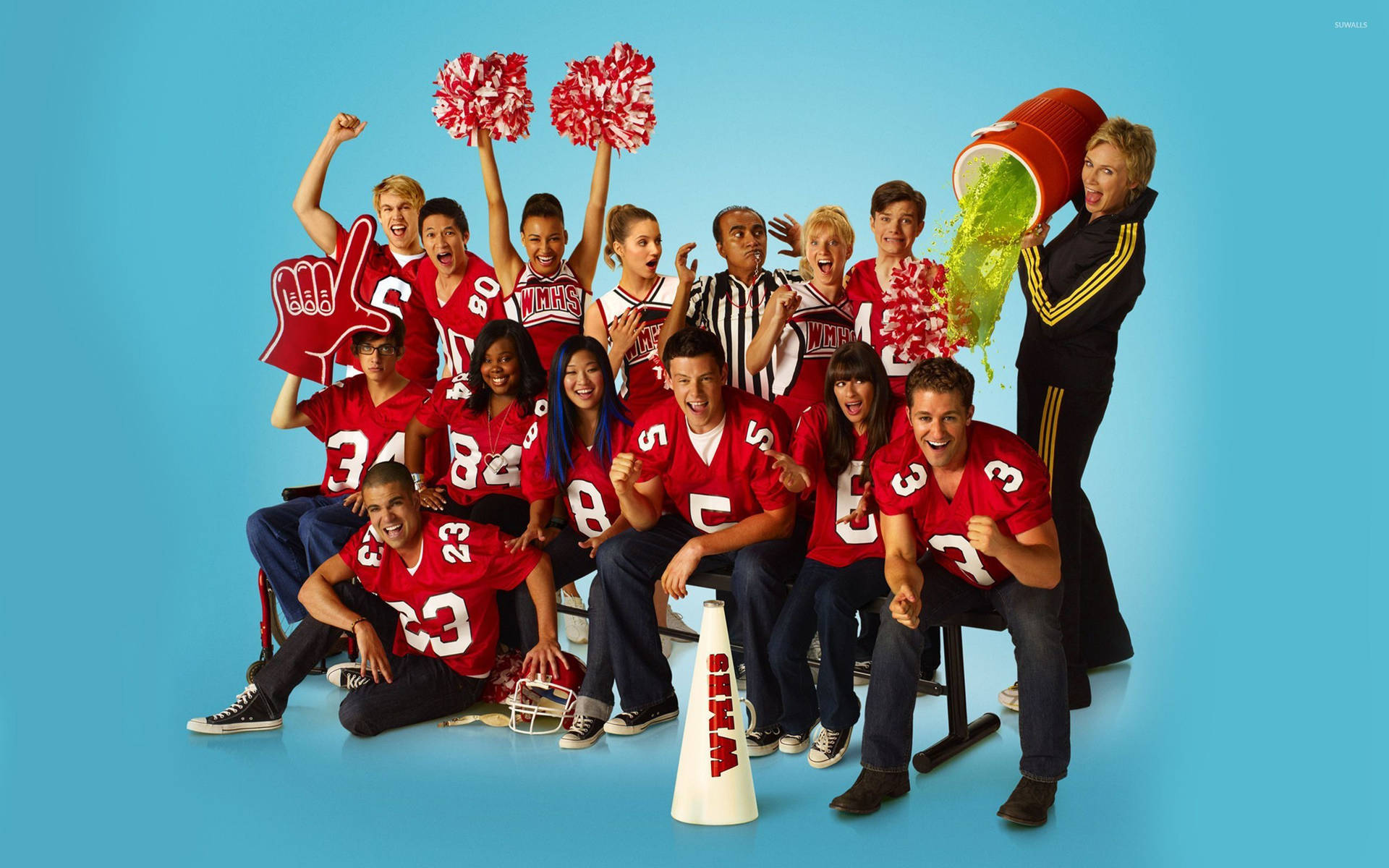 Download free Glee Cast Members Season Two Team Wallpaper - MrWallpaper.com