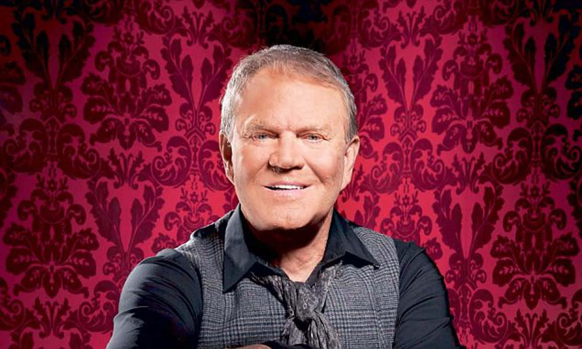 Glen Campbell Portrait Red Background Wallpaper