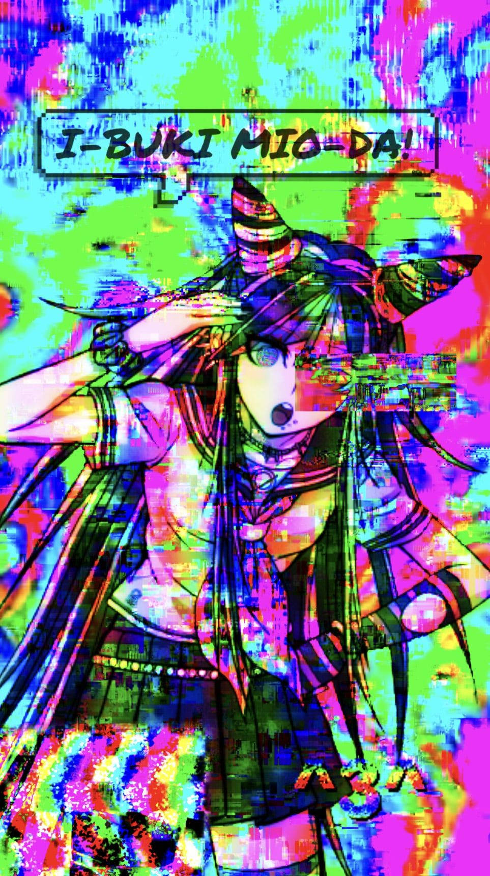 Glitchcore Ibuki Mioda Wallpaper