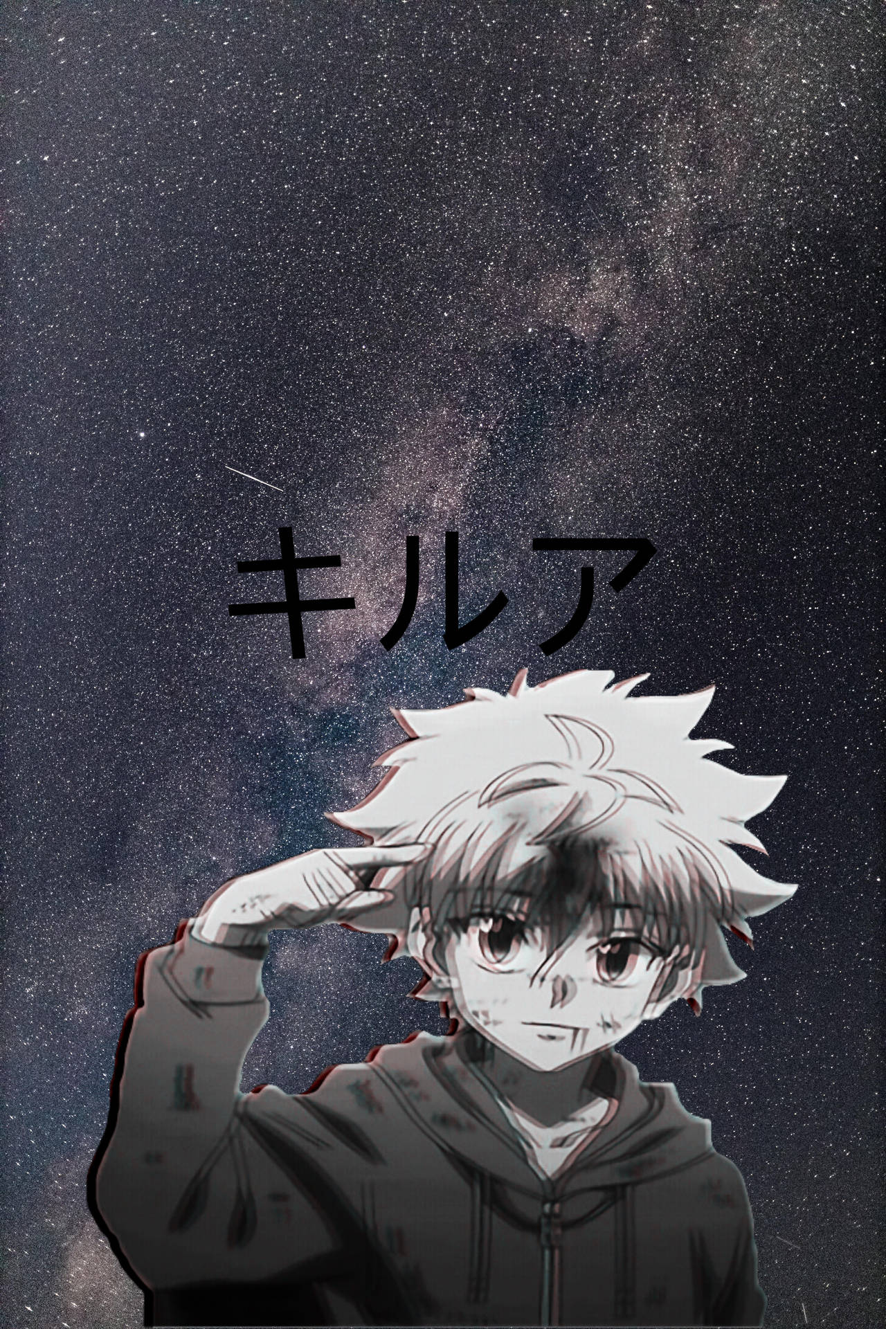 Download free Glitched Cute Killua Dark Poster Wallpaper - MrWallpaper.com