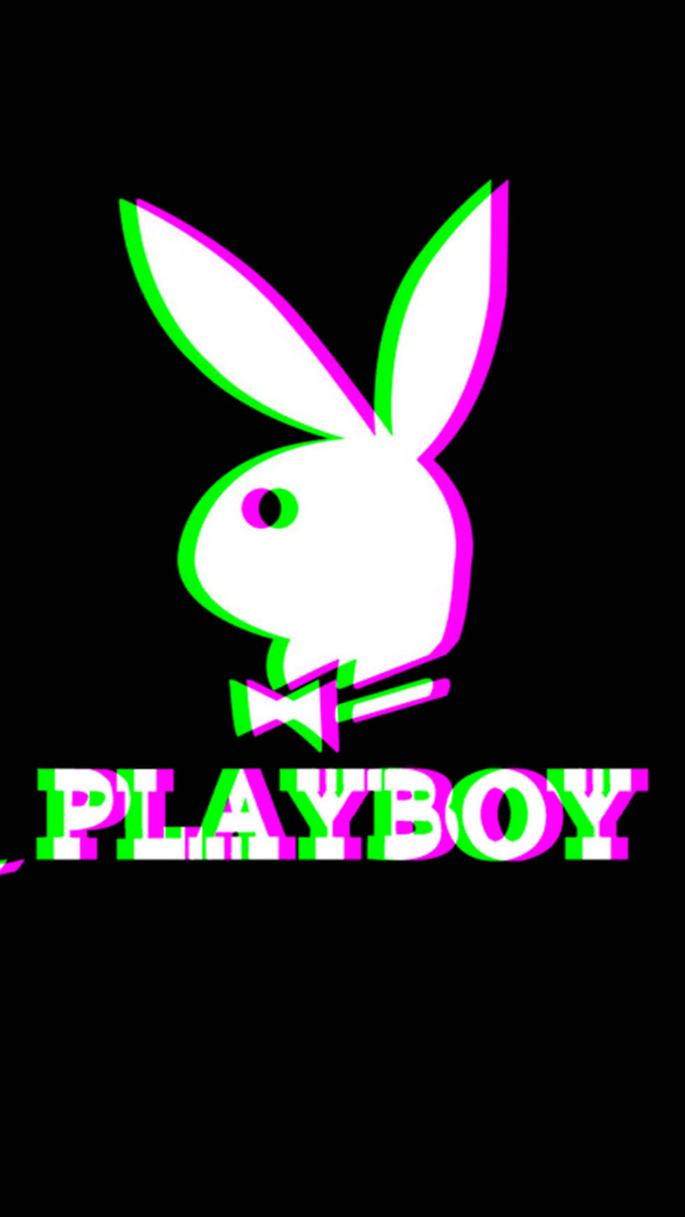 Glitched Playboy Logo Wallpaper
