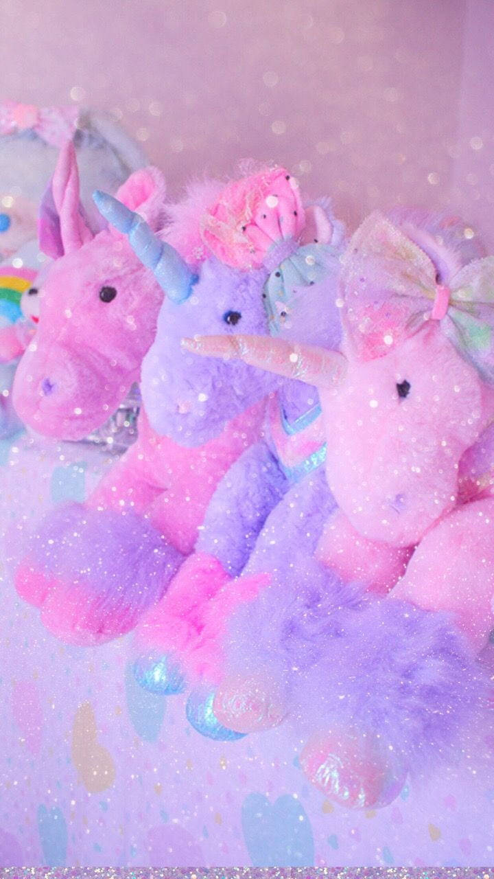 Glitter And Unicorns Pastel Toys Wallpaper