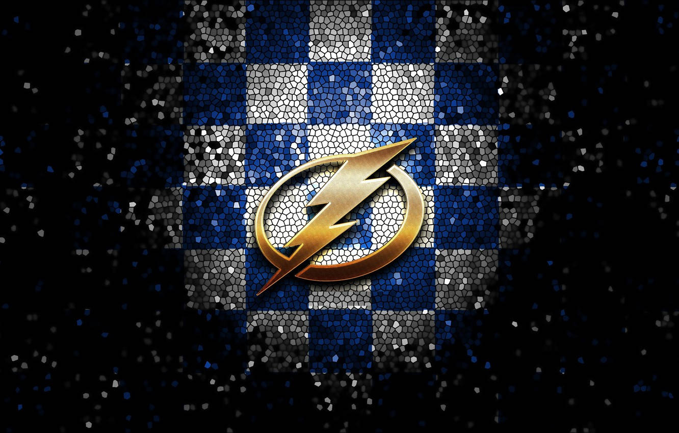 Glittered Blue And Gray Tampa Bay Lightning Wallpaper