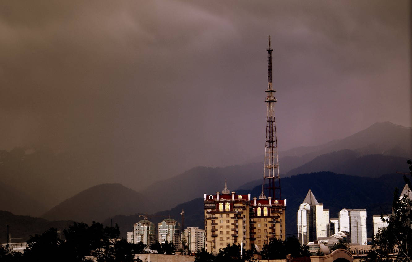 Gloomy Day At The Alma-ata Tower, Almaty Wallpaper