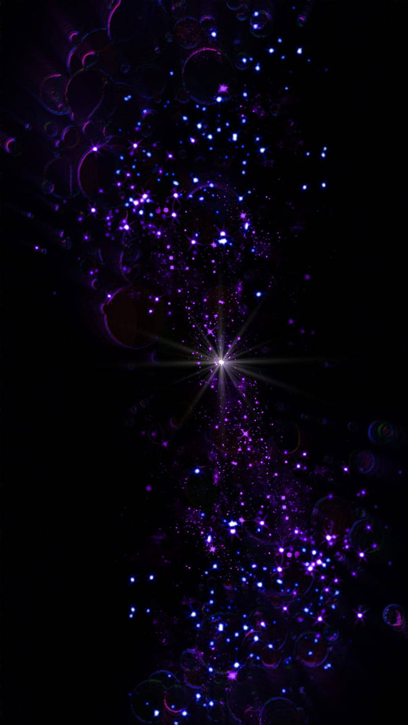 Glowing Black And Purple Aesthetic Bubbles Wallpaper