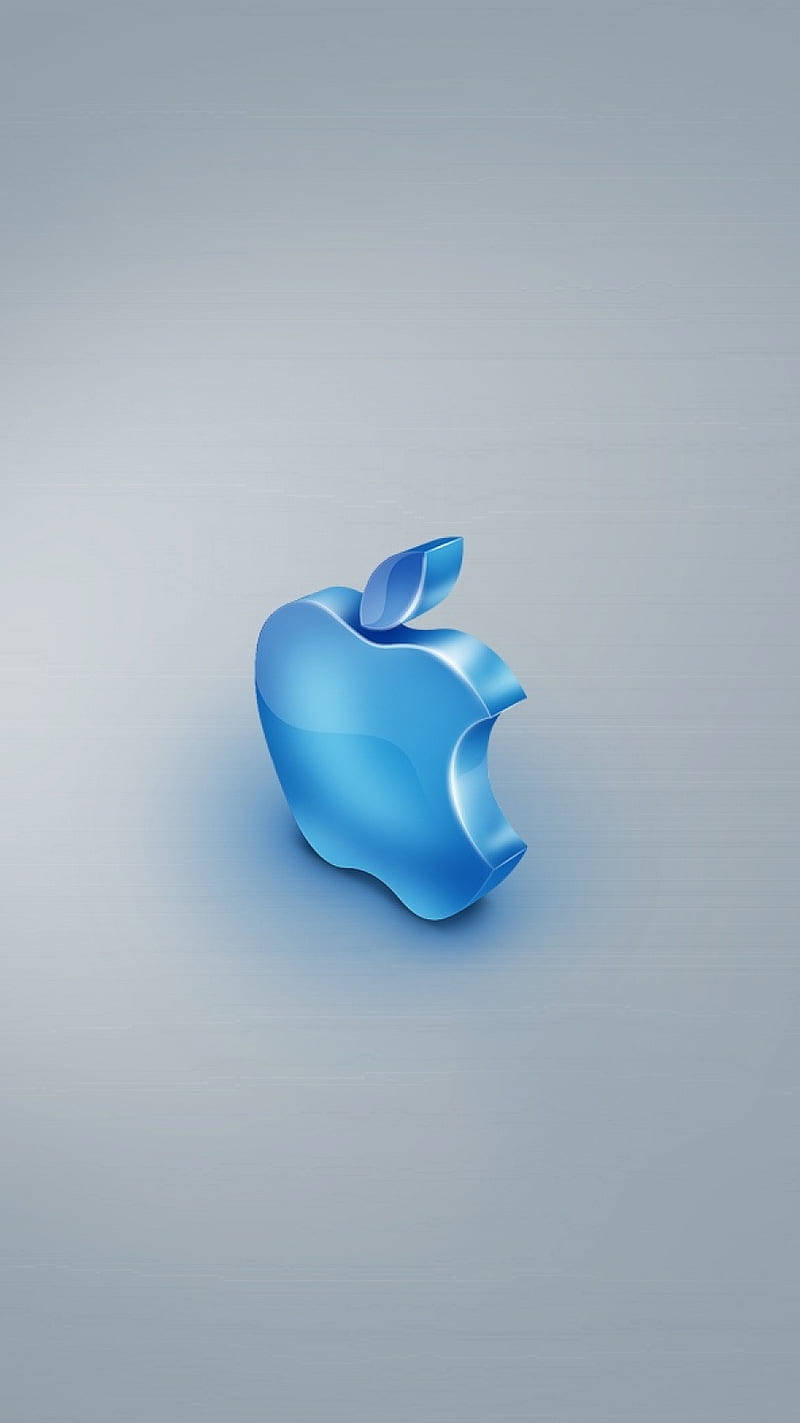 Glowing Blue 3d Apple Iphone Logo Wallpaper