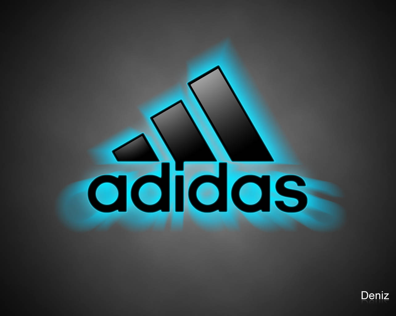 Glowing Blue Adidas Logo Wallpaper
