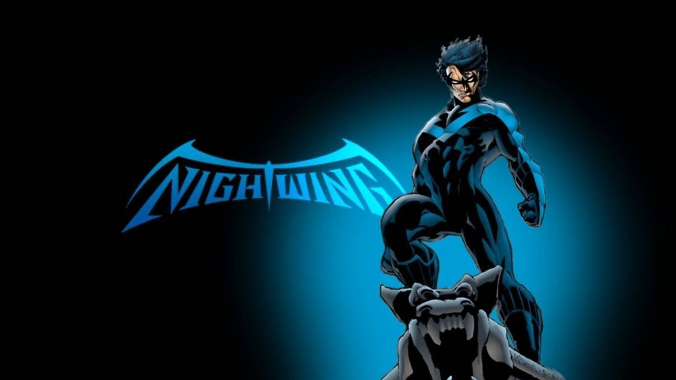Glowing Blue Nightwing Wallpaper