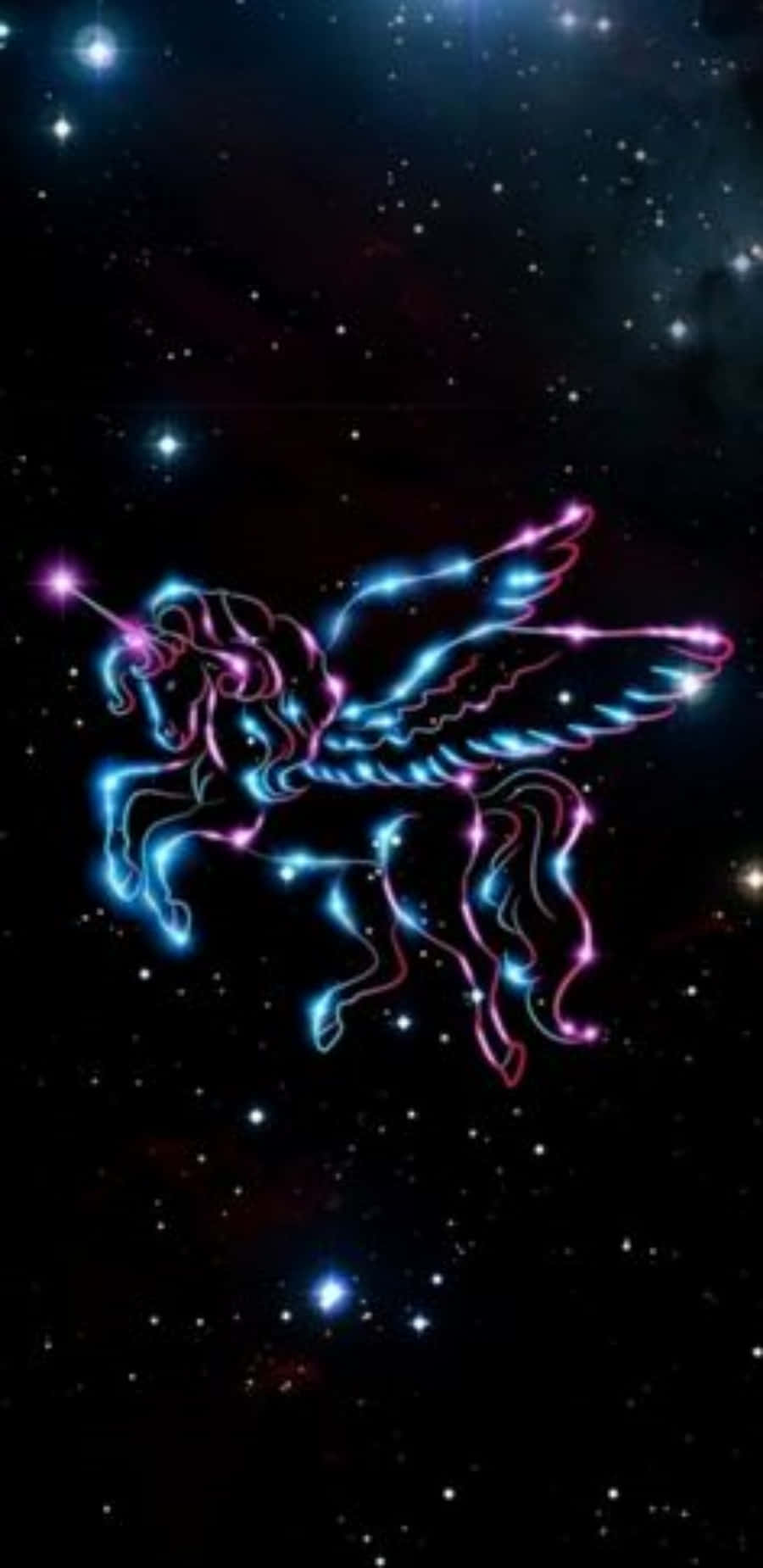 Glowing Iphone Unicorn In Starry Sky Wallpaper