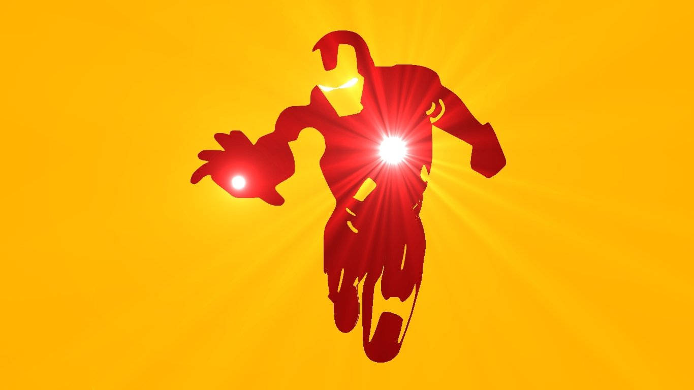 Glowing Iron Man Logo Wallpaper