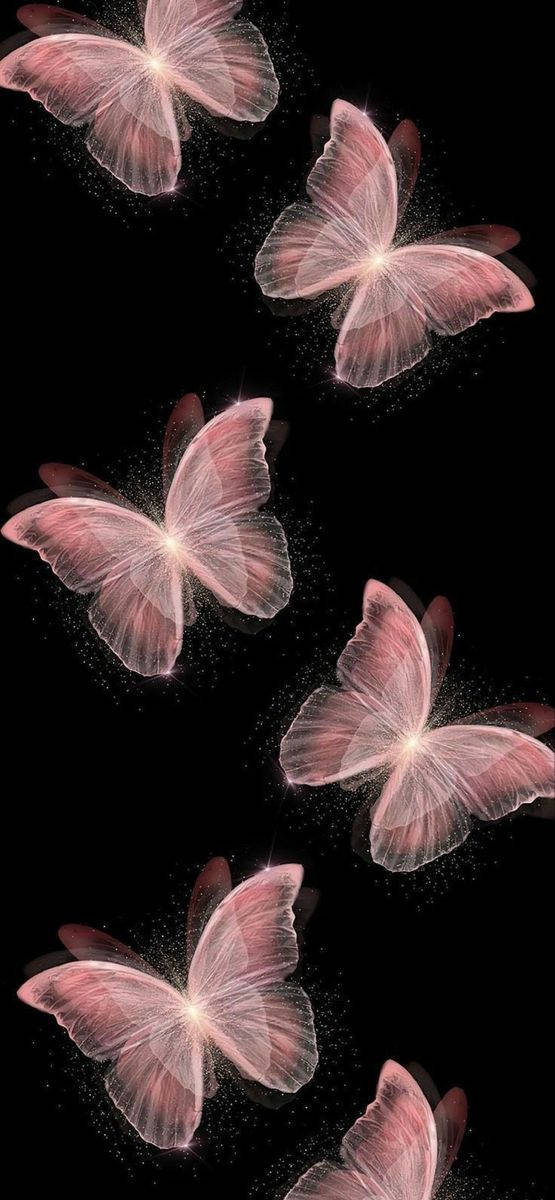 Glowing Pink Butterflies Wallpaper