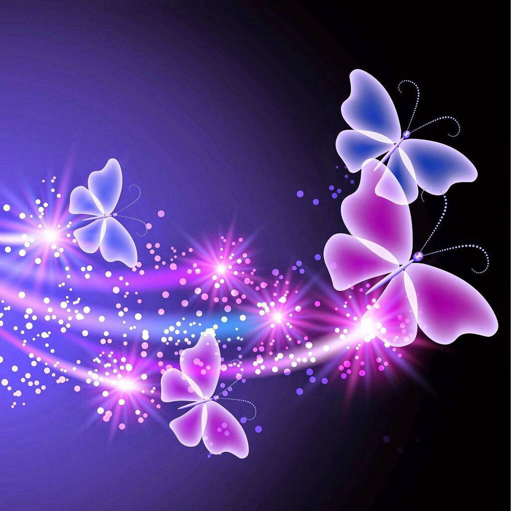 Glowing Purple Butterfly Wallpaper