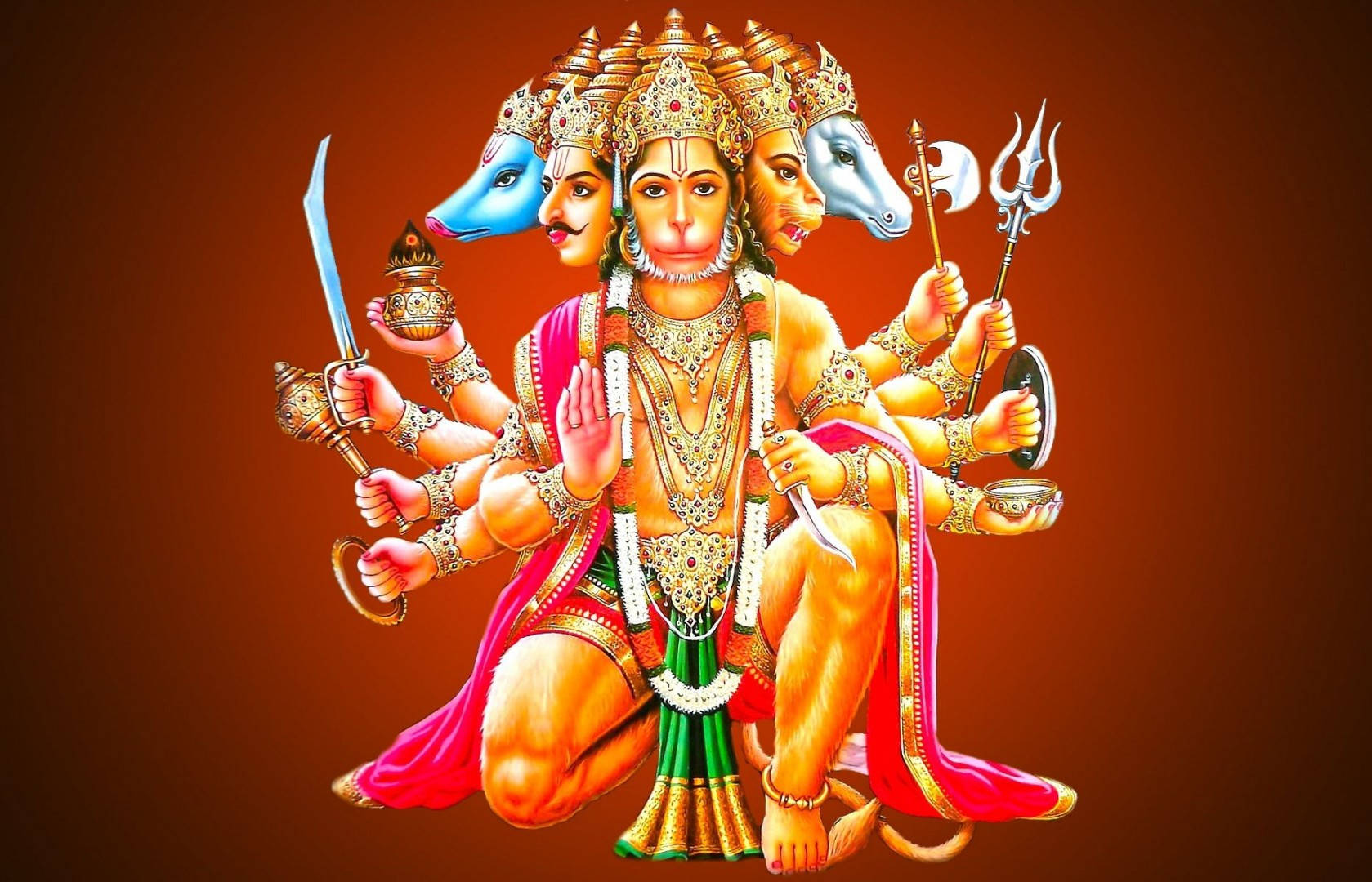God Full Hd Panchmukhi Hanuman Wallpaper
