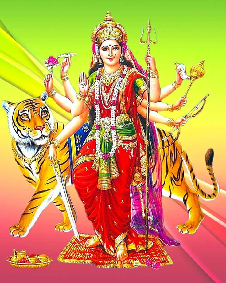 Goddess Durgaon Tiger Wallpaper