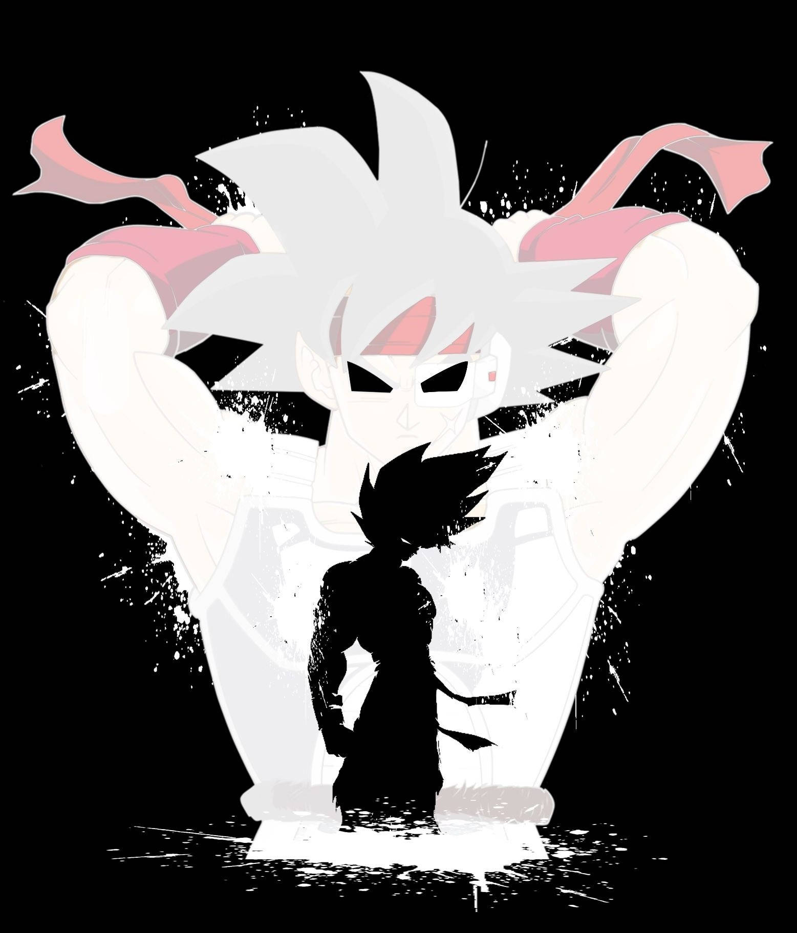 Goku Black And White Silhouette Wallpaper