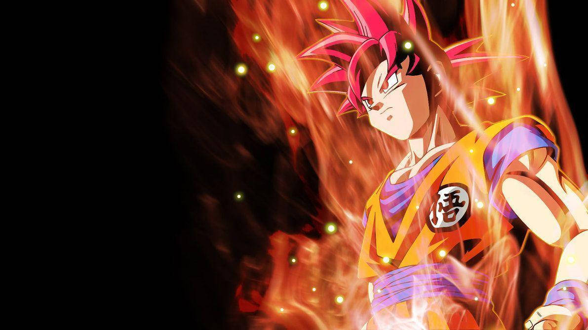 Goku Orange Kaioken Energy Poster Wallpaper