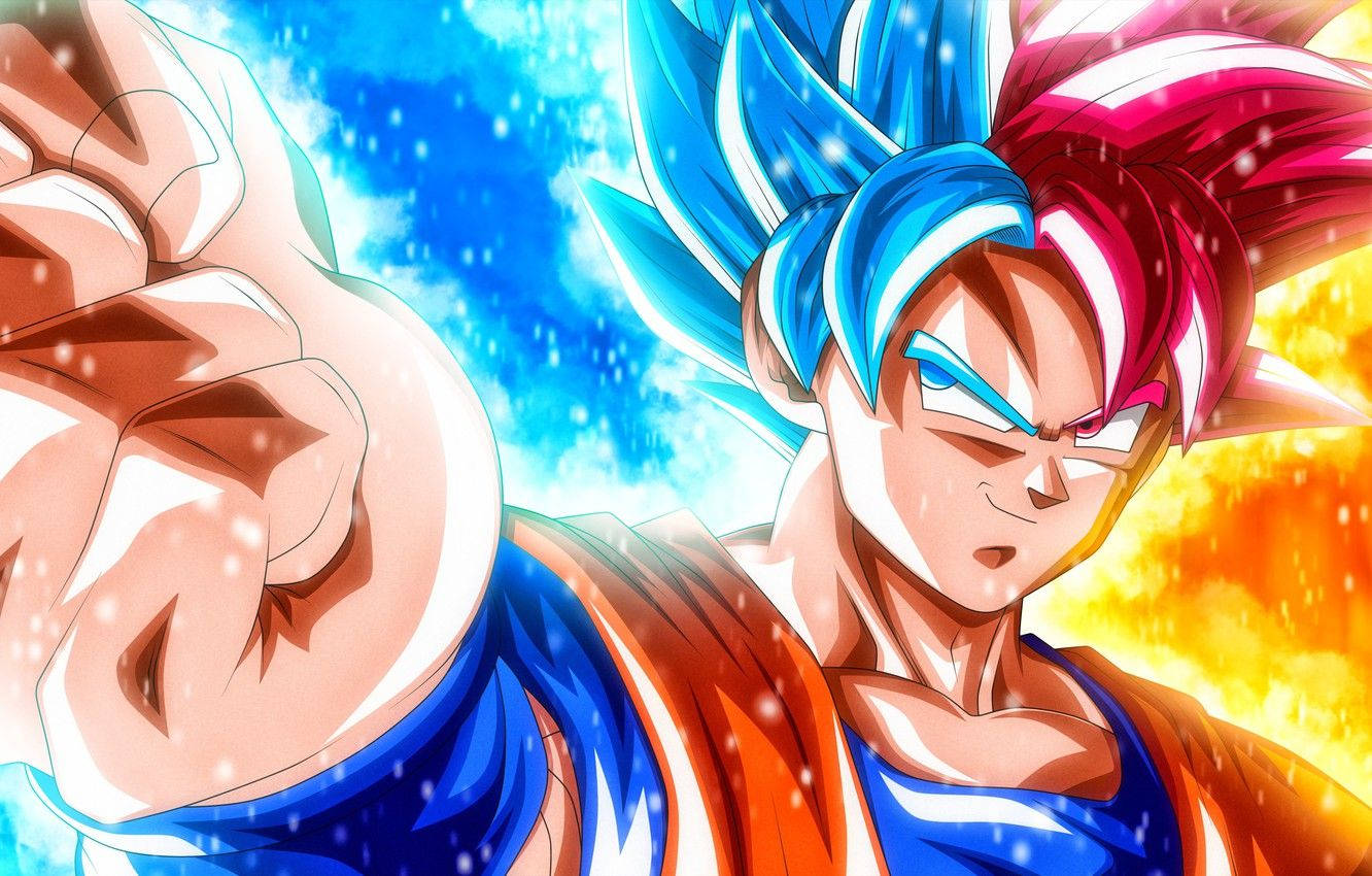 Goku Red And Blue Wallpaper