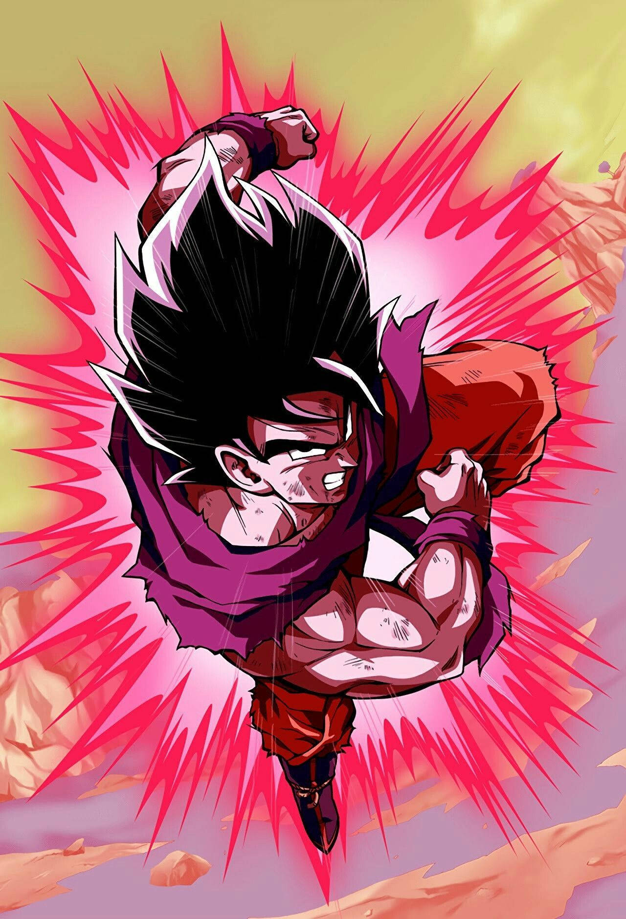 Goku Red Kaioken Energy Wallpaper