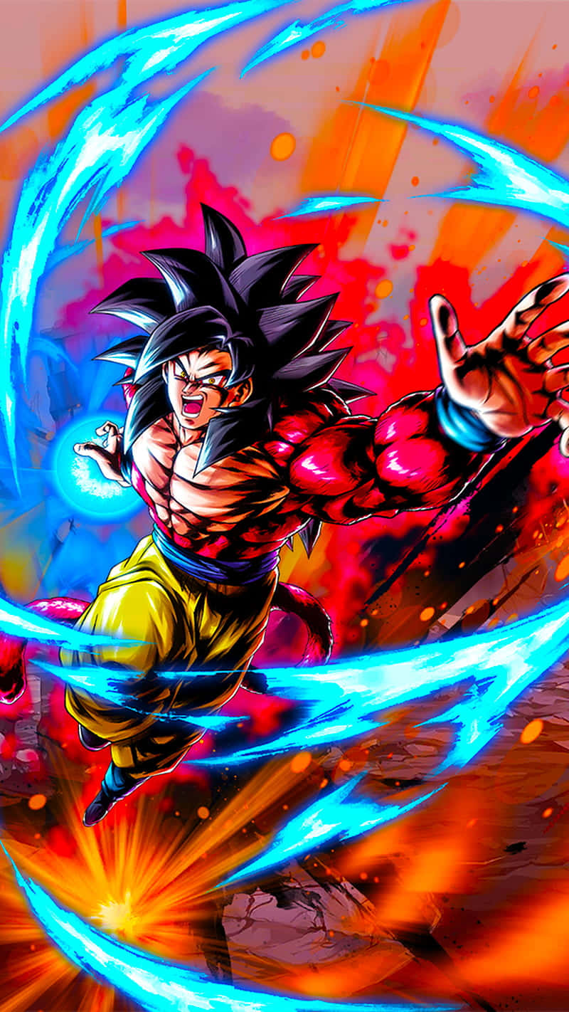 Goku Super Saiyan 4 Jumping Sideways Wallpaper