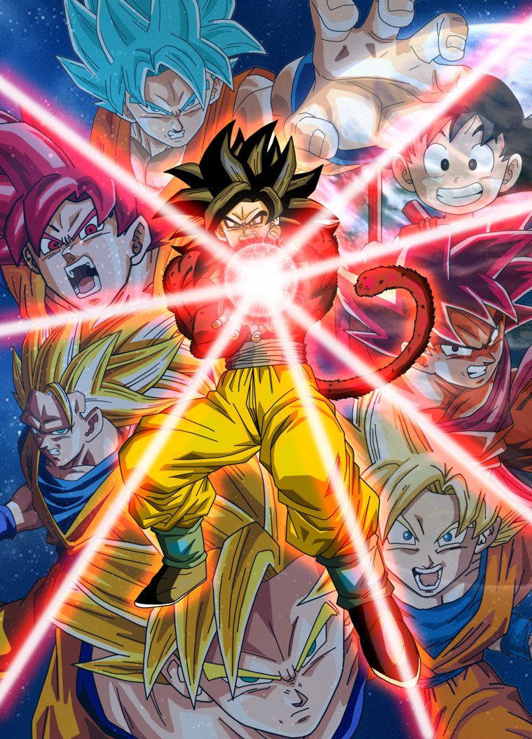 Goku Super Saiyan Collage Wallpaper
