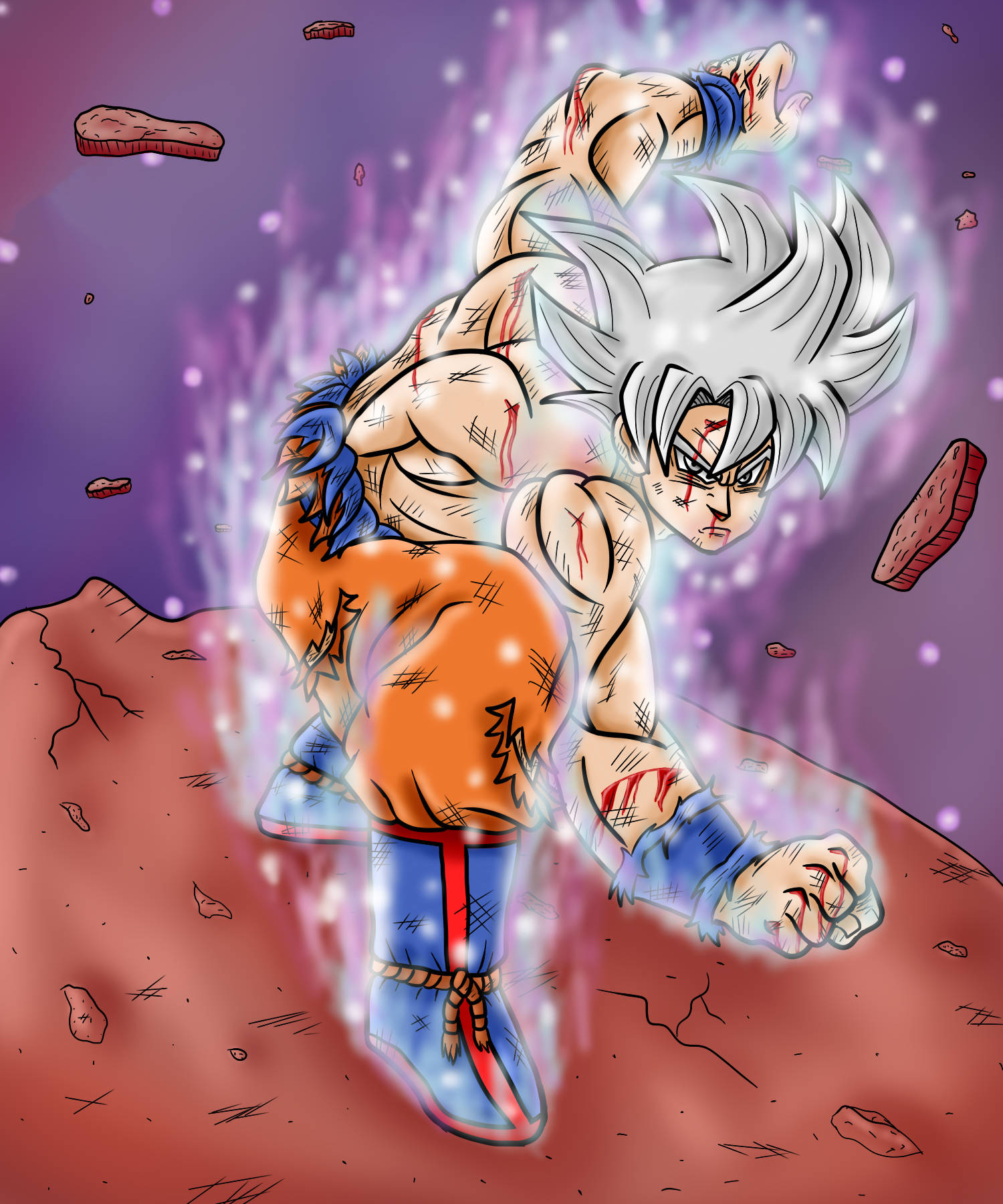 Goku Ultra Instinct Fight Art Wallpaper