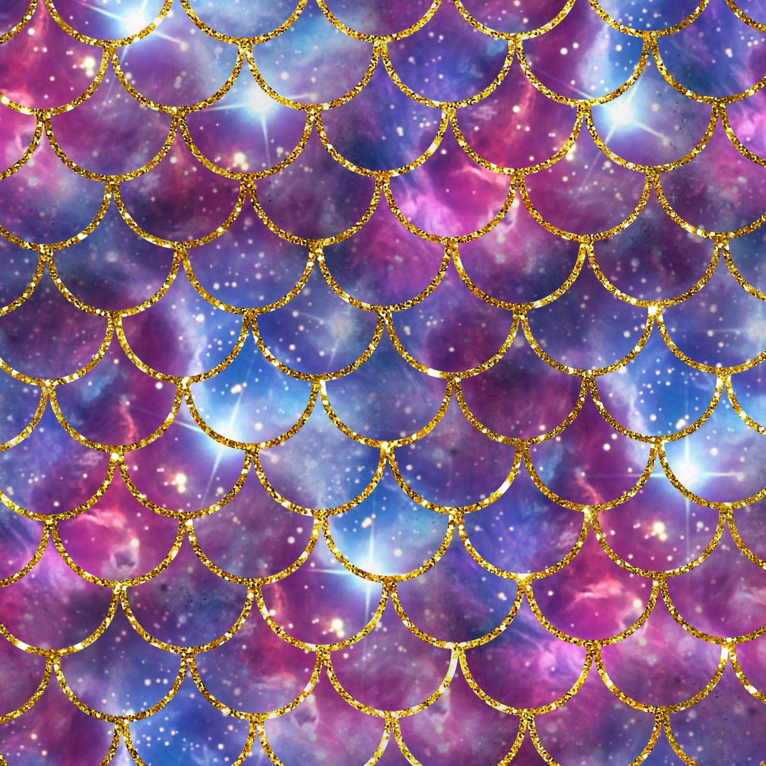 Gold Galaxy Mermaid Scales Wallpaper