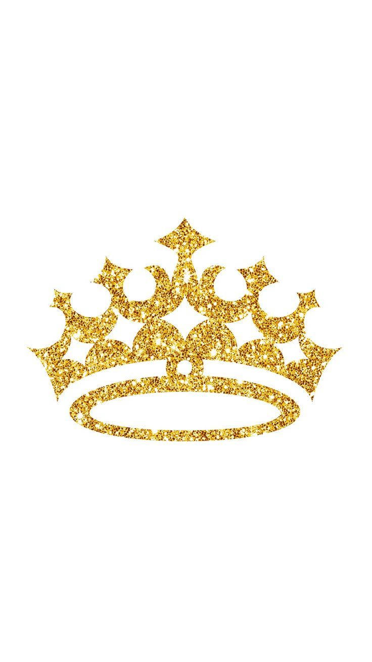 Gold Glitter Crown Queen Girly Wallpaper