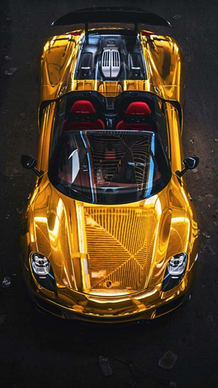 Gold Porsche 918 Spyder Diamond Car Wallpaper