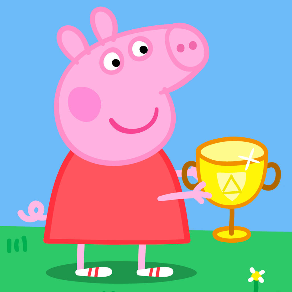 Gold Trophy And Peppa Pig Ipad Wallpaper