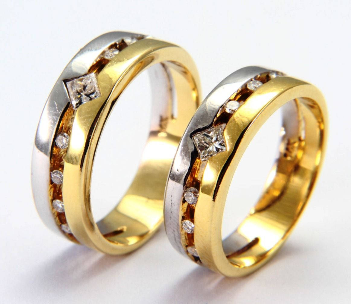 Gold Wedding Rings With Silver Wallpaper